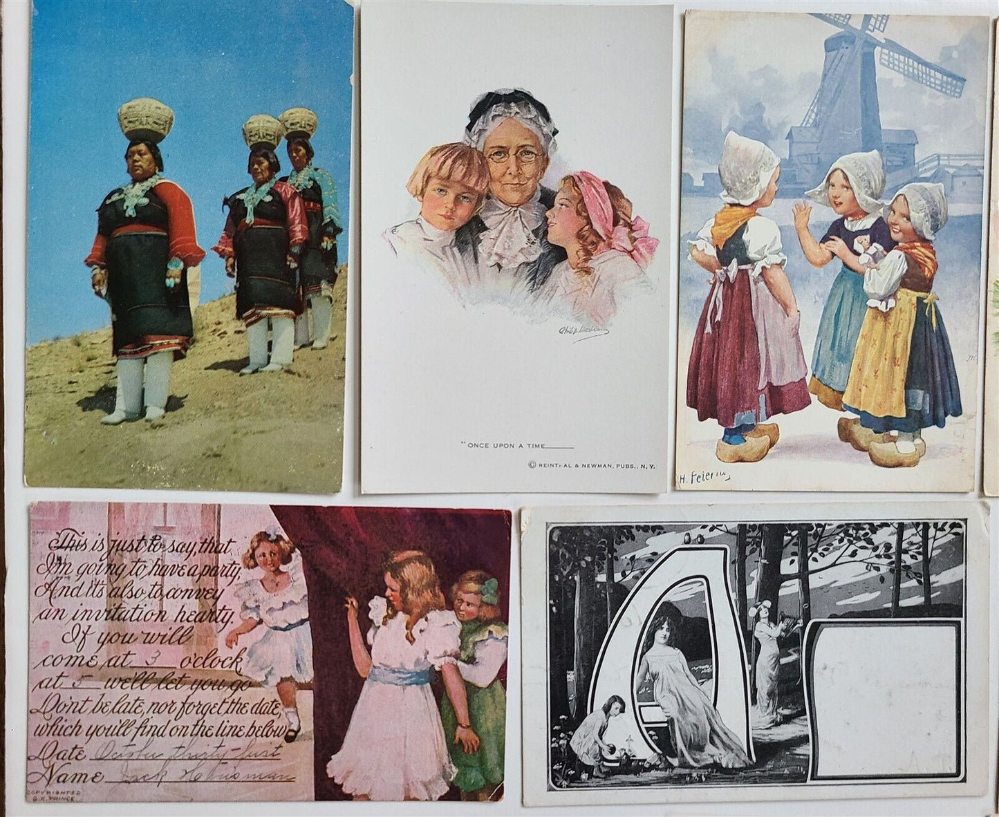 lot of 17 ANTIQUE POSTCARDS & RPPC 3 FEMALES