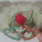 VALENTINE POP UP FORGET ME NOT antique LACE CARD w/ DOVES & FLOWER HEARTS RARE