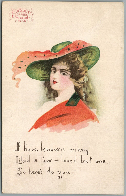 COFFEES & TEAS ADVERTISING ANTIQUE POSTCARD