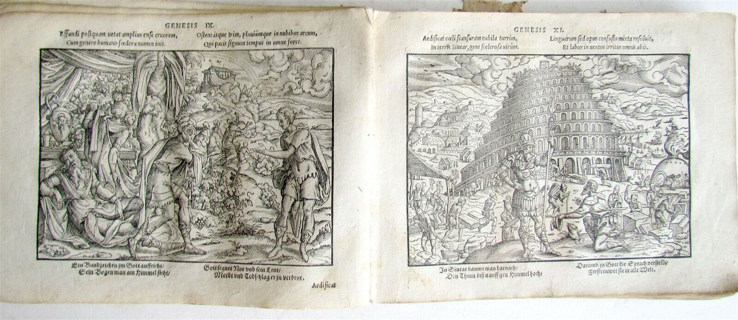 1564 BIBLE FIGURES antique RARE ILLUSTRATED 124 WOODCUTS JOST AMMAN 1st EDITION