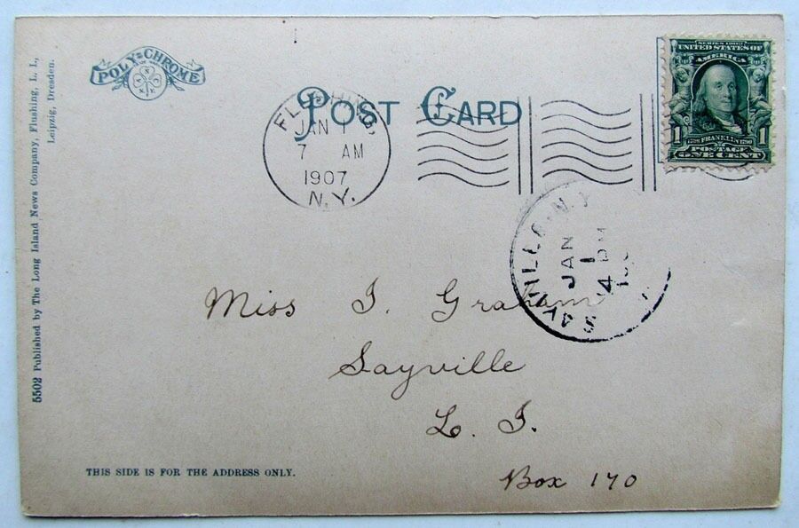 VINTAGE 1907 UNDIVIDED POSTCARD FAR ROCKAWAY LONG ISLAND NEW YORK