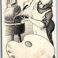 STEAK HOLDER BUTCHER ANTIQUE ADVERTISING VICTORIAN TRADE CARD