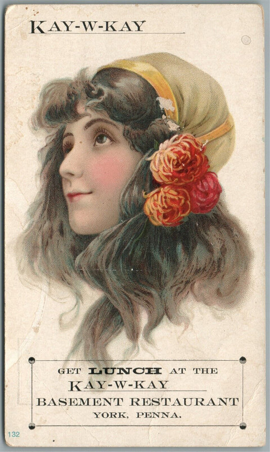 YORK PA KAY-W-KAY RESTAURANT ADVERTISING ANTIQUE POSTCARD