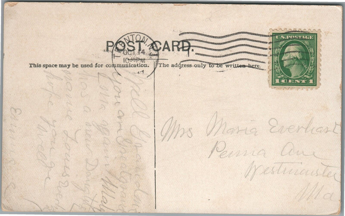 TRENTON NJ CITY HALL 1917 ANTIQUE POSTCARD