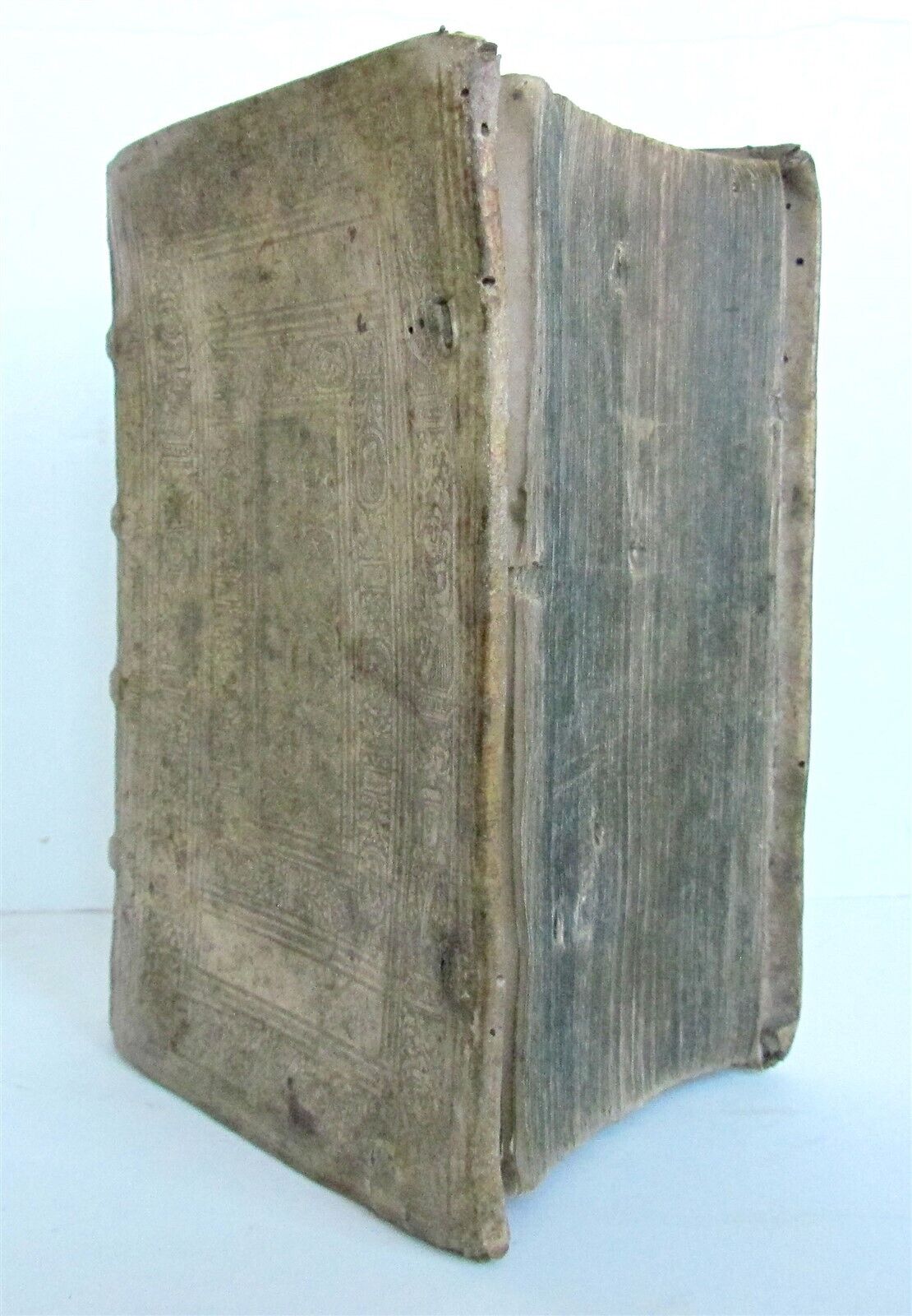 1595 GEOGRAPHICAL MYTHOLOGICAL & LITERARY TERMS antique PIGSKIN BINDING