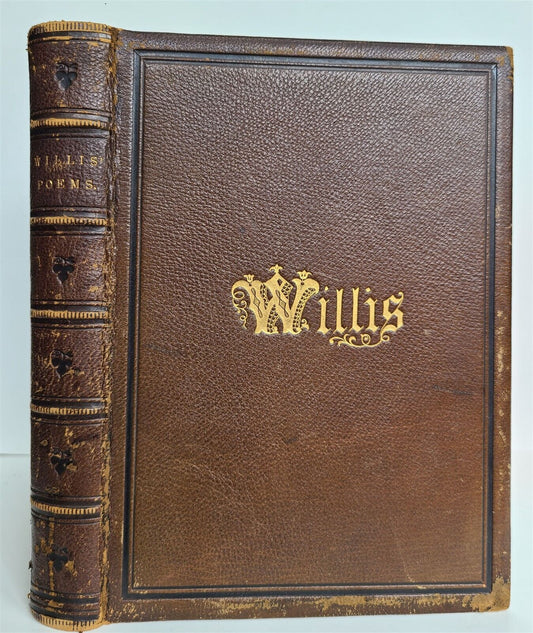 1860 SACRED POEMS by N PARKER WILLIS antique ILLUSTRATED Americana CIVIL WAR ERA