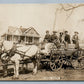 IOWA EXAGGERATED CORN 1908 ANTIQUE REAL PHOTO POSTCARD RPPC horse cart