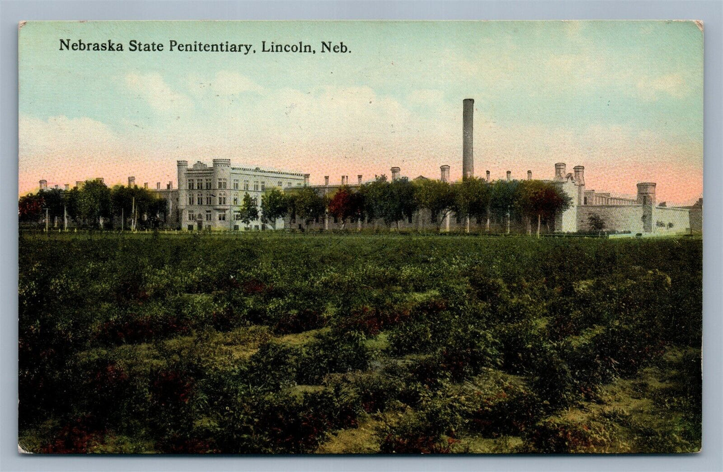 LINCOLN NE NEBRASKA STATE PENITENTIARY prison 1913 ANTIQUE POSTCARD