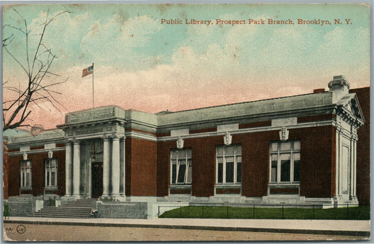 BROOKLYN NY PUBLIC LIBRARY PROSPECT PARK BRANCH ANTIQUE POSTCARD