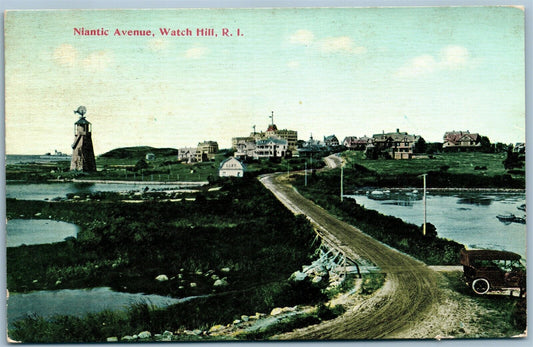 WATCH HILL RI NIANTIC AVENUE ANTIQUE POSTCARD