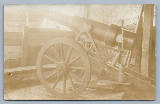 ARTILLERY CANNON MILITARY ANTIQUE REAL PHOTO POSTCARD RPPC