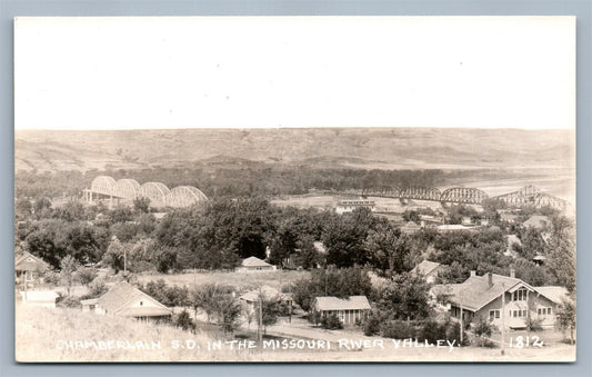 CHAMBERLAIN SD MISSOURI RIVER VALLEY VINTAGE REAL PHOTO POSTCARD RPPC