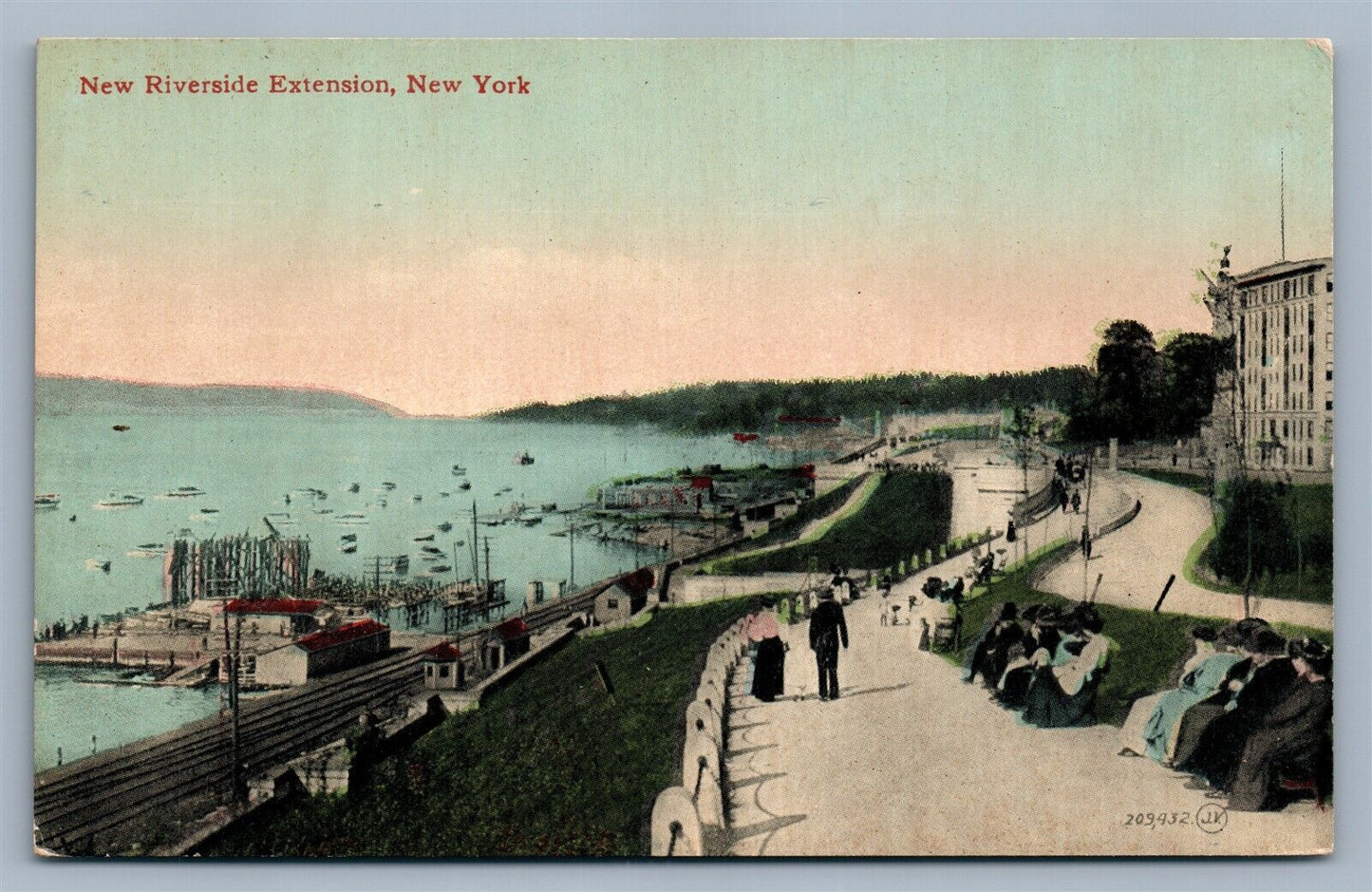 NEW YORK NEW RIVERSIDE EXTENSION ANTIQUE POSTCARD