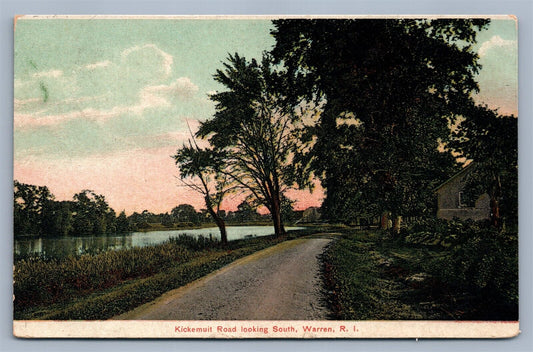 WARREN RI KICKEMUIT ROAD 1909 ANTIQUE POSTCARD