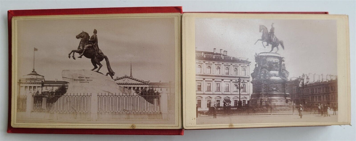 1880s RUSSIAN PHOTO BOOK antique SOUVENIR de ST. PETERSBOURG 24 CABINET PHOTOS