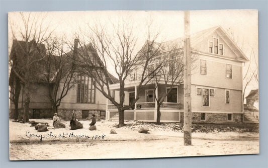 HURON SD CONGREGATIONAL CHURCH 1908 ANTIQUE REAL PHOTO POSTCARD RPPC