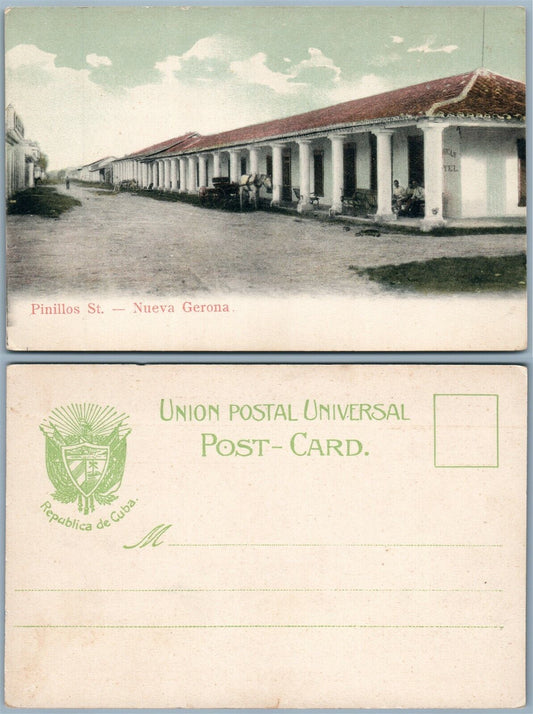 NUEVA GERONA PINILLOS ST. Isla de la Juventud CUBA ANTIQUE POSTCARD