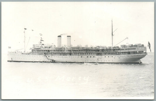 MILITARY SHIP USS SARATOGA VINTAGE REAL PHOTO POSTCARD RPPC