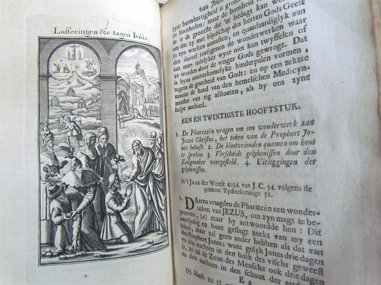 1741 ILLUSTRATED JESUS WONDERS HISTORY by A. CALMET ANTIQUE in DUTCH w/ MAP