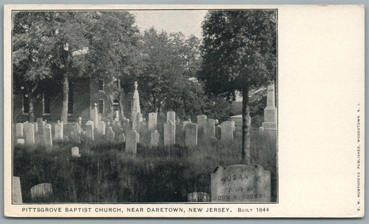 DARETOWN NJ PITTSGROVE BAPTIST CHURCH & CEMETERY ANTIQUE POSTCARD