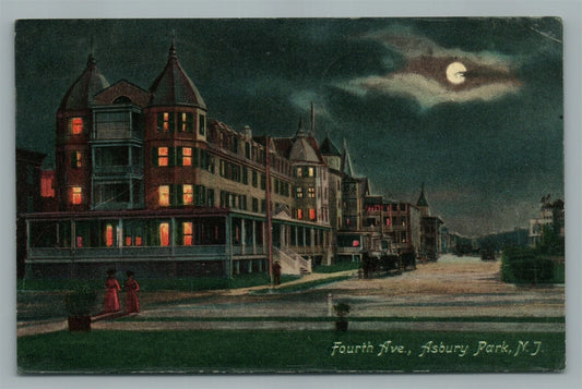 ASBURY PARK NJ FOURTH AVE. ANTIQUE POSTCARD