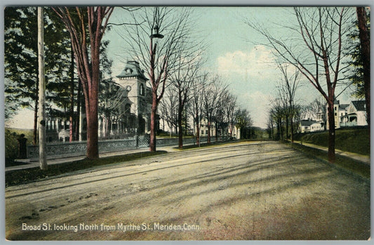 MERIDEN CT BROAD STREET ANTIQUE POSTCARD