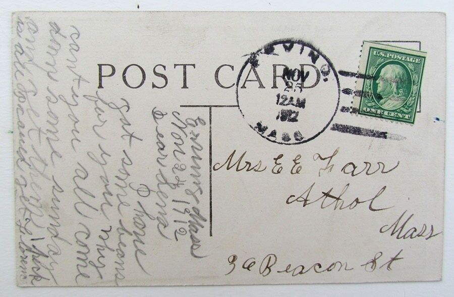 VINTAGE 1912 POSTCARD VIEW OF ERVING MASS FROM WENDELL SIDE MASSACHUSETTS