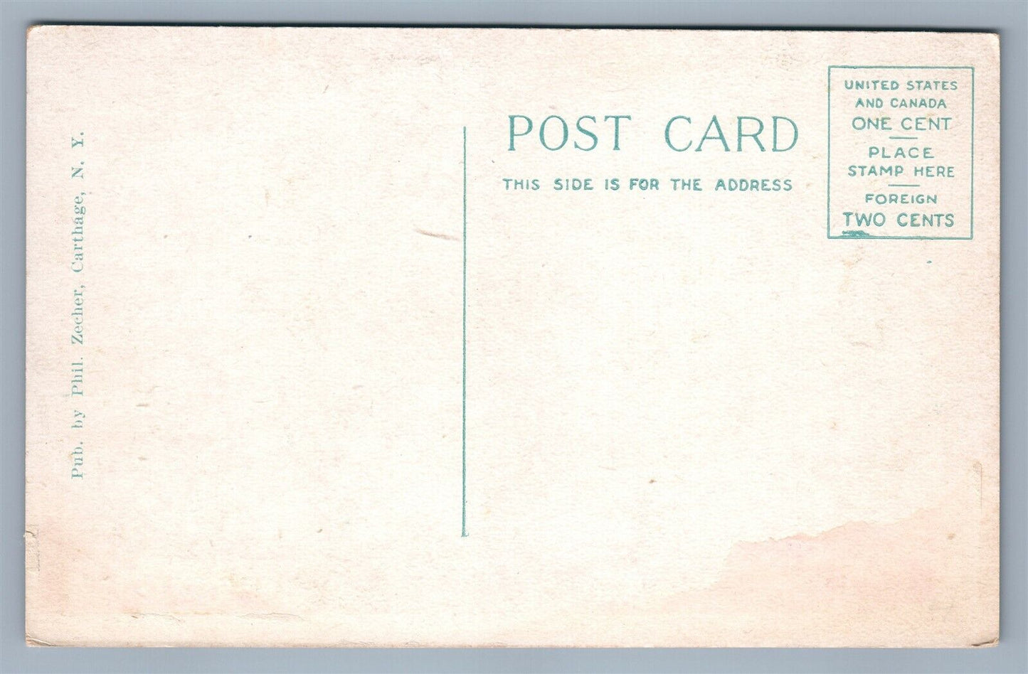 CARTHAGE NY SCHOOL STREET ANTIQUE POSTCARD