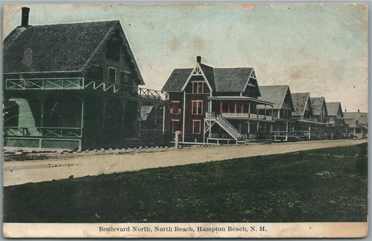 HAMPTON BEACH NH BOULEVARD NORTH ANTIQUE POSTCARD