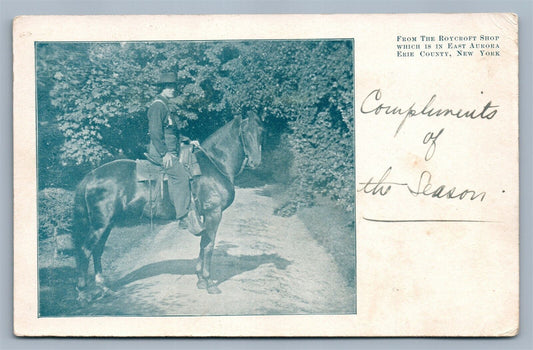 EAST AURORA NY ROYCROFT SHOP ADVERTISING PRIVATE MAILING CARD ANTIQUE POSTCARD