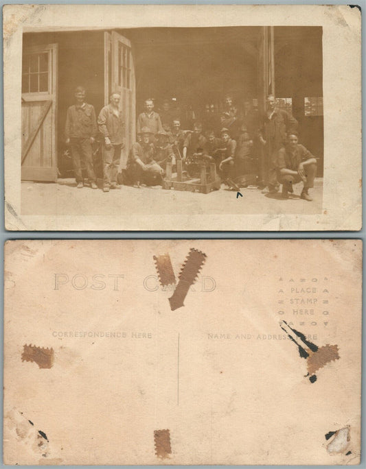 MILITARY GROUP ANTIQUE REAL PHOTO POSTCARD RPPC