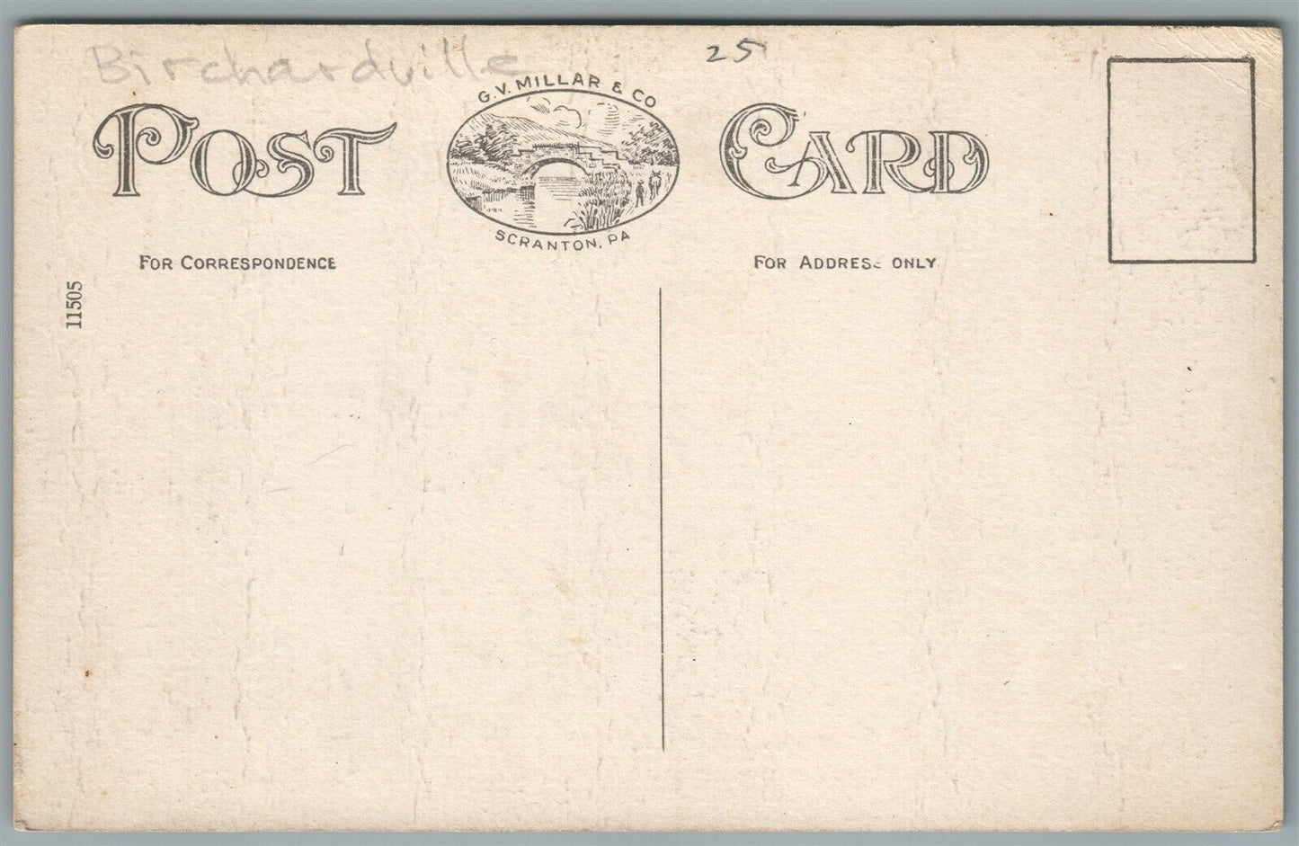 BIRCHARDVILLE PA SCENE ANTIQUE POSTCARD