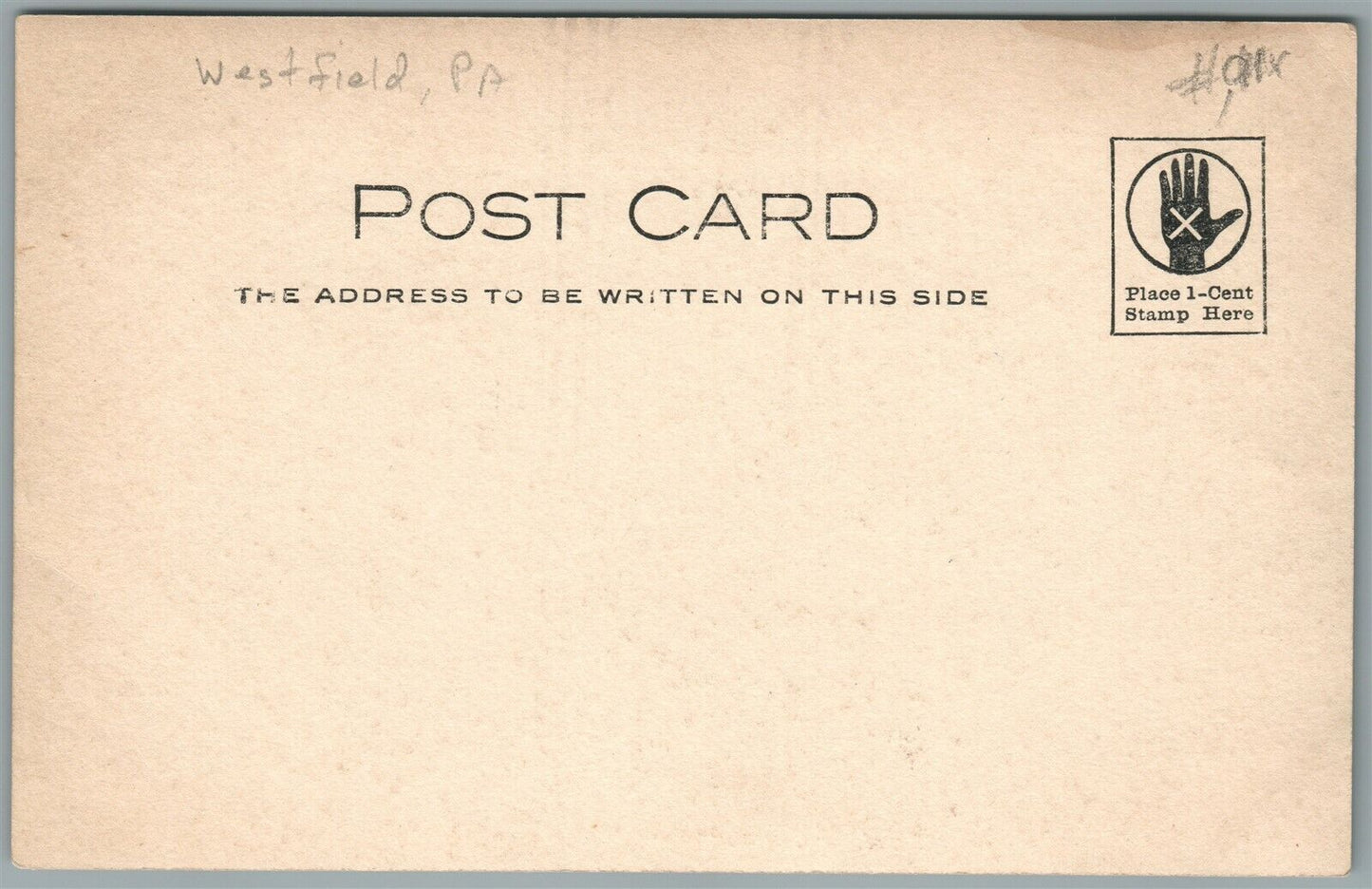 WESTFIELD PA STREET VIEW BARBER SHOP ANTIQUE REAL PHOTO POSTCARD RPPC