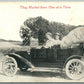 THEY MARKET THEM ONE AT A TIME EXAGGERATED ANTIQUE POSTCARD farming AUTOMOBILE