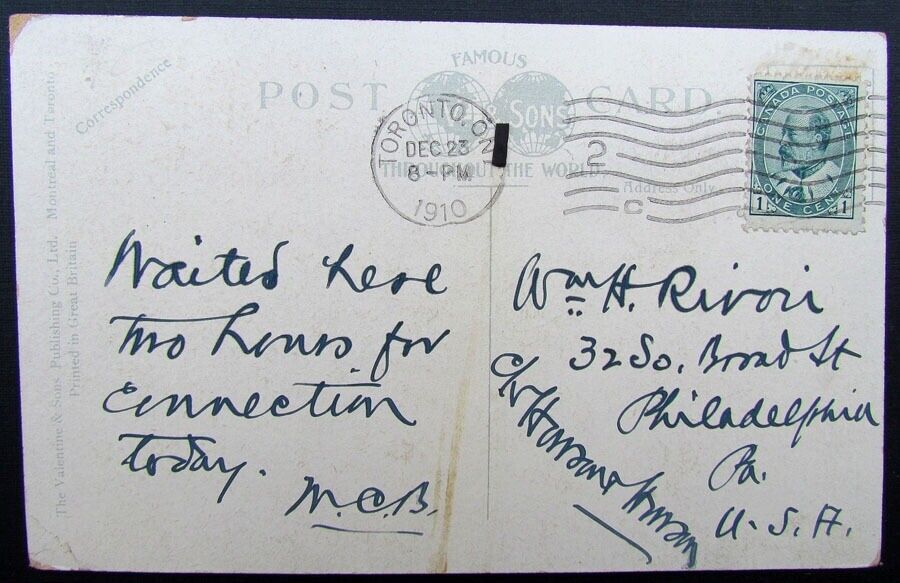 VINTAGE 1910 POSTCARD GRAND TRUNK RAILWAY STATION HAMILTON CANADA RAILROAD train