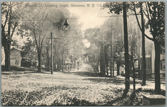 GENESEO NY SECOND STREET ANTIQUE POSTCARD