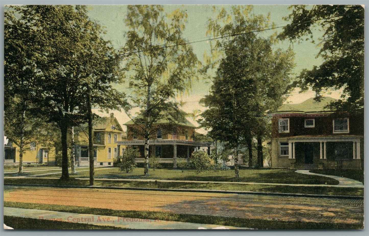 FREDONIA NY CENTRAL AVENUE ANTIQUE POSTCARD