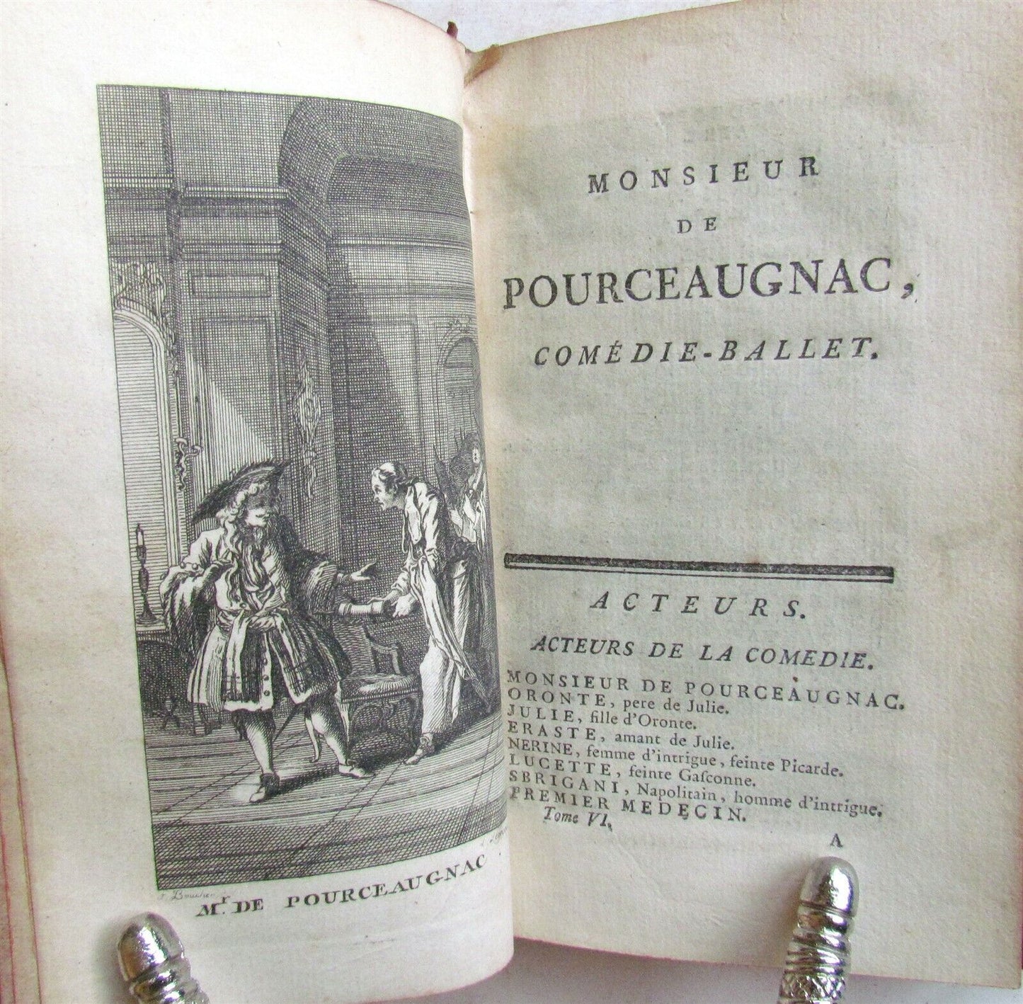 1760-1770 WORKS of MOLIERE 8 volumes COMEDIES THEATER PLAYS in FRENCH antique