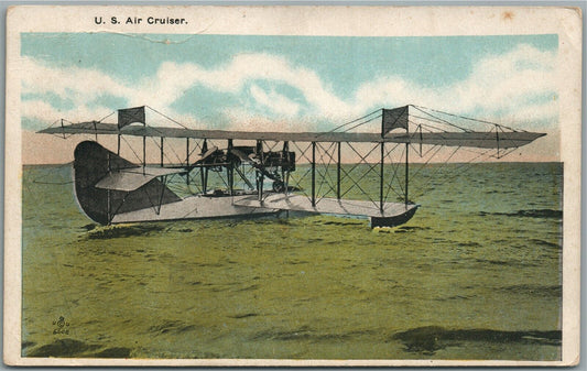 EARLY AVIATION US AIR CRUISER ANTIQUE POSTCARD