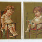 LITTLE GIRL in BABY CHAIR SET OF 4 ANTIQUE VICTORIAN TRADE CARDS