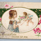 VALENTINE DAY EMBOSSED ANTIQUE POSTCARD on SILK