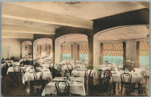 BEACH BLUFF MA HOTEL PRESTON DINING ROOM VINTAGE POSTCARD