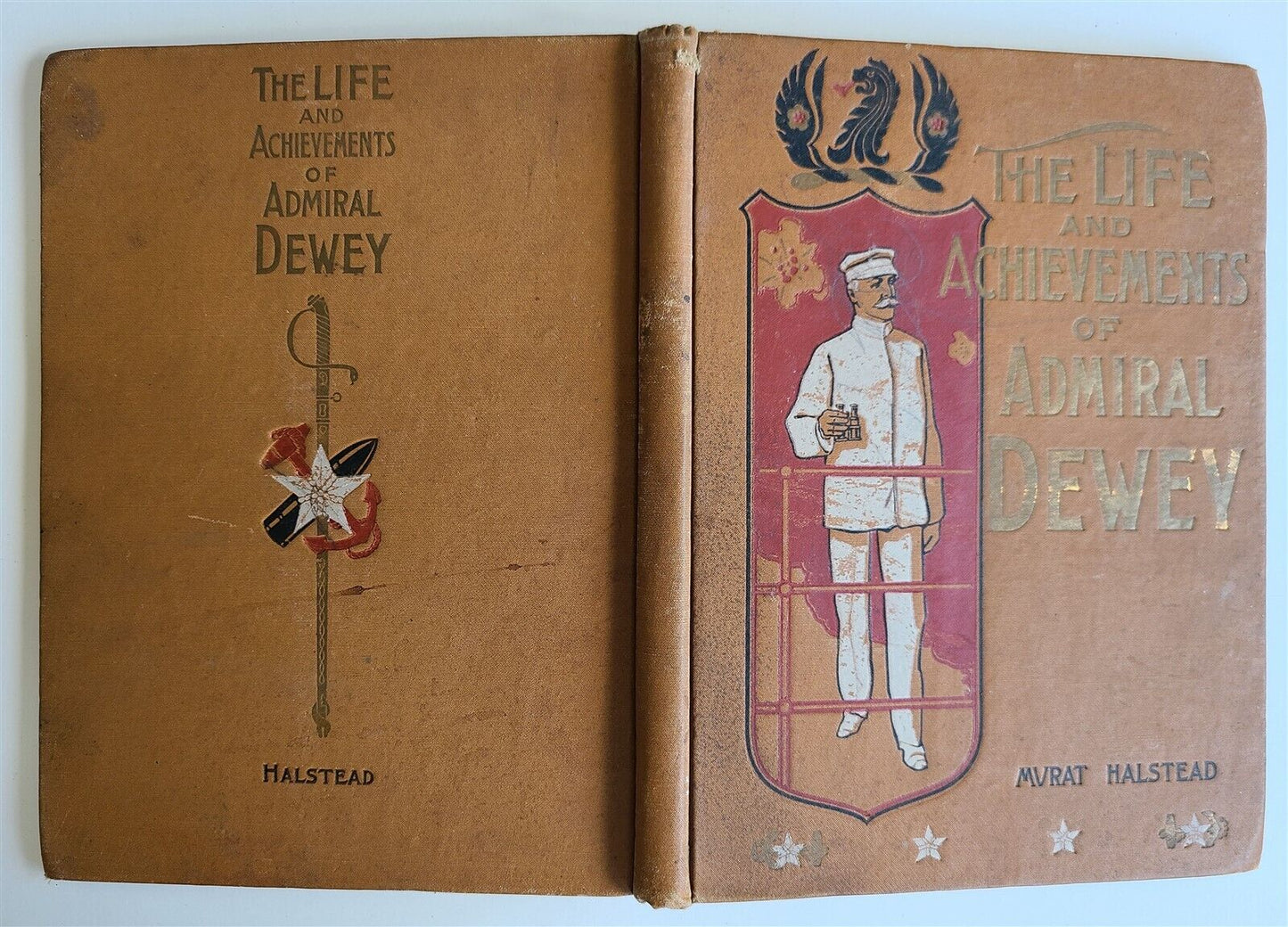 1899 LIFE & ACHIEVEMENTS of ADMIRAL DEWEY MURAT HALSTEAD antique SALESMAN SAMPLE