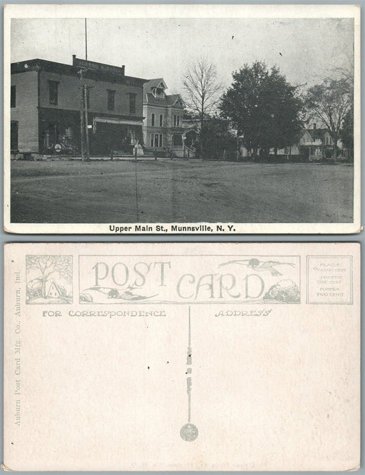 MINNSVILLE N.Y. UPPER MAIN STREET ANTIQUE POSTCARD