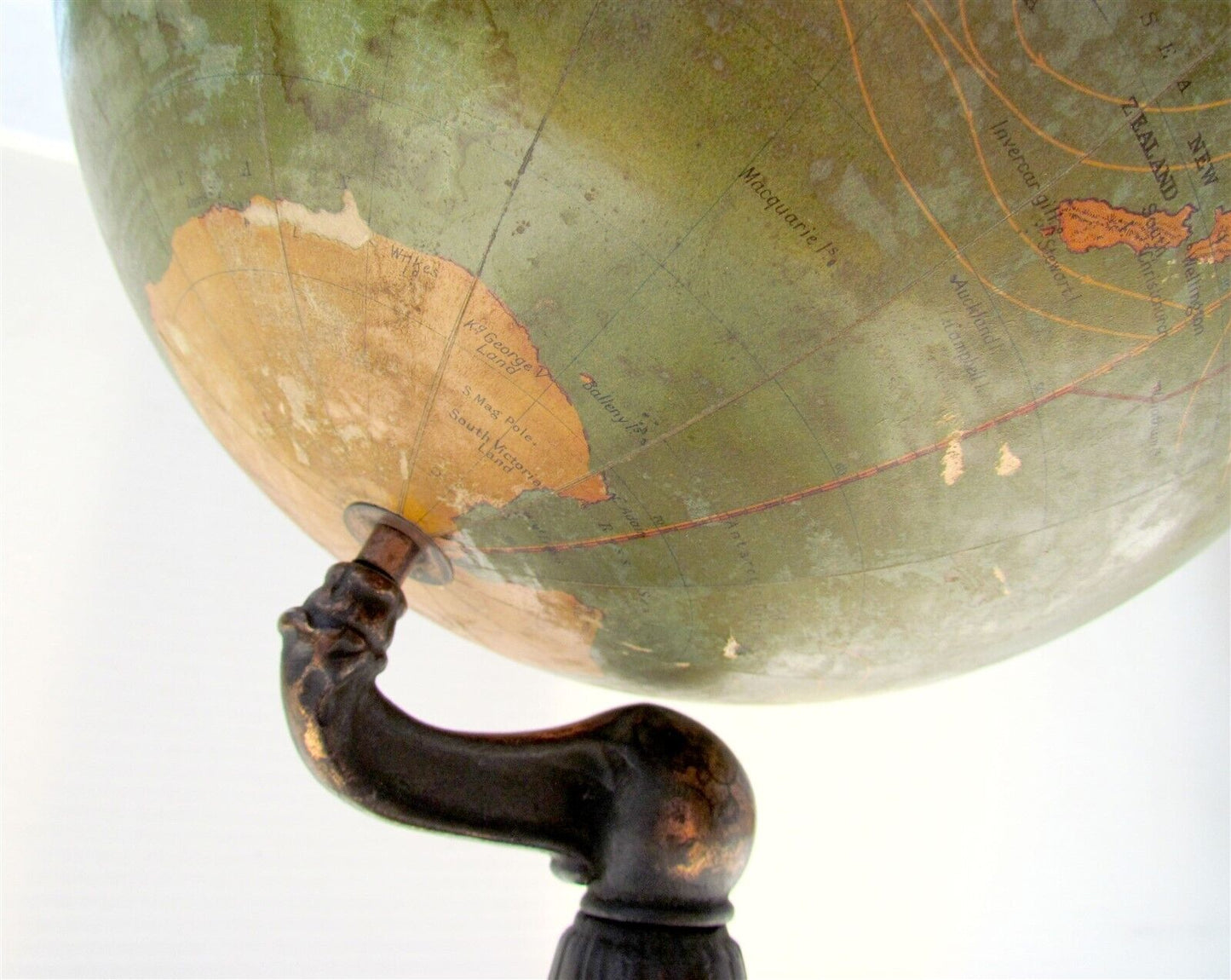 GLOBE 12 inch TERRESTRIAL ANTIQUE WWI ERA