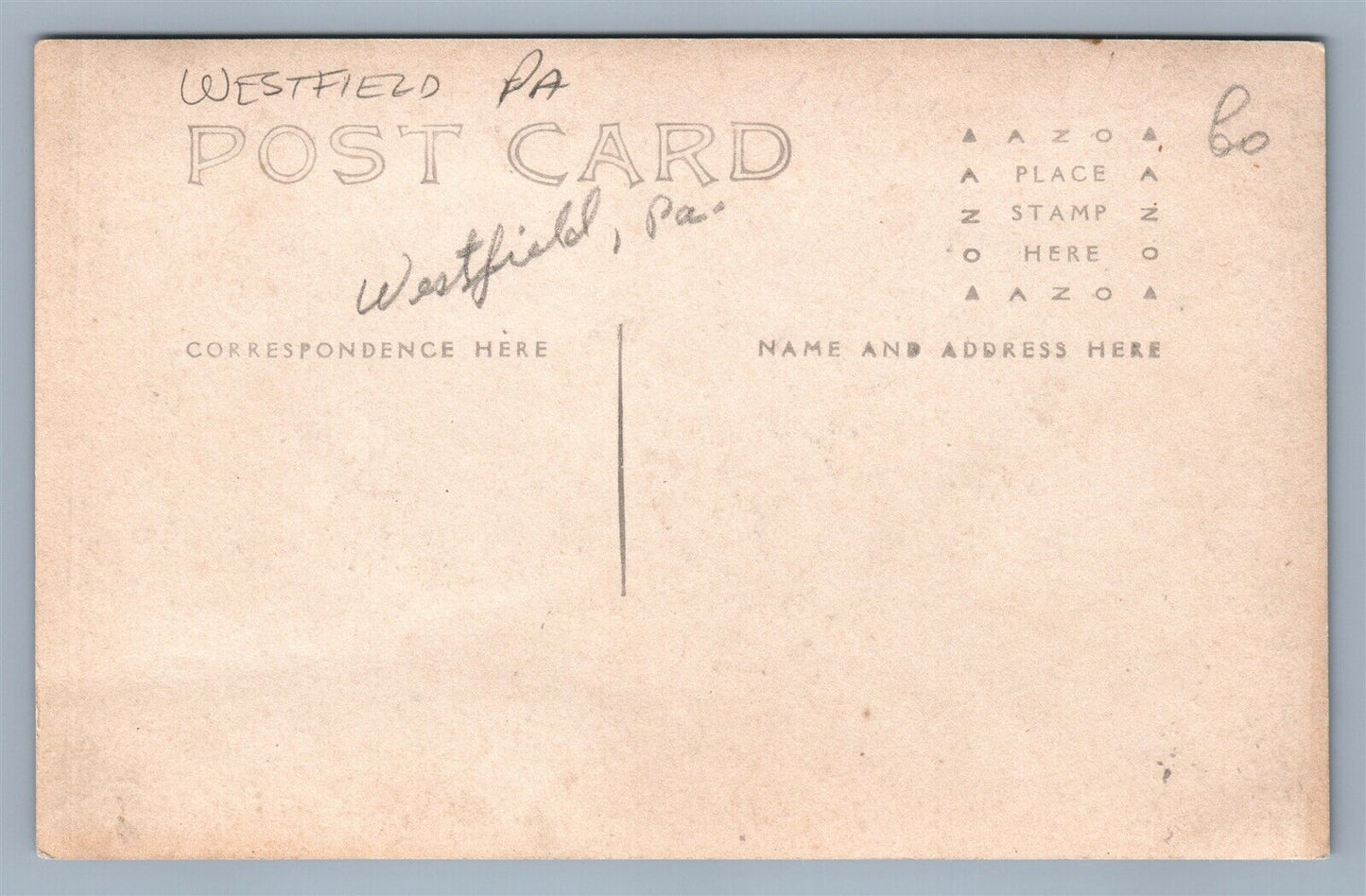 WESTFIELD PA ANTIQUE REAL PHOTO POSTCARD RPPC
