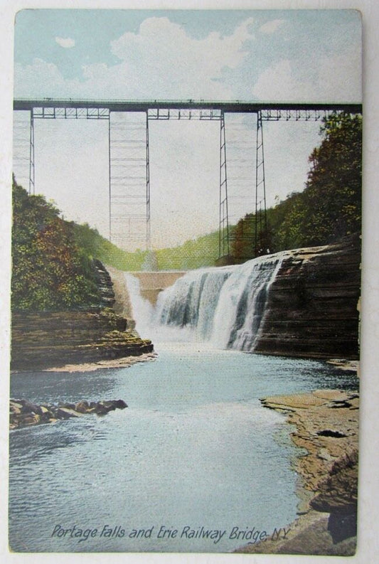 VINTAGE UNDIVIDED POSTCARD - ERIE RAILWAY BRIDGE NEW YORK railroad