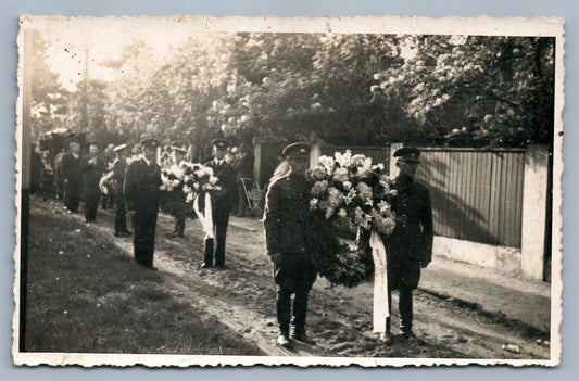 ESTONIAN MILITARY FUNERALS VINTAGE REAL PHOTO POSTCARD RPPC