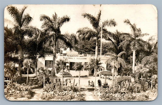 MIAMI FL OLLIE TROUT'S TRAILER PARK VINTAGE REAL PHOTO POSTCARD RPPC