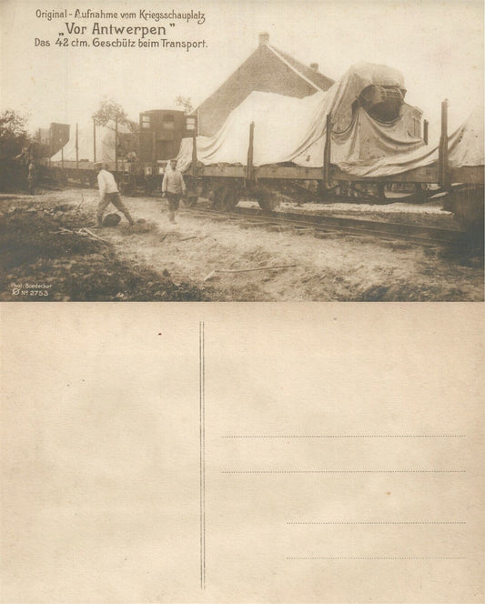 WWI GERMAN MILITARY RAILROAD TRANSPORTATION REAL PHOTO POSTCARD ANTIQUE RPPC